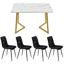 5-teiliges Esstisch mit 4 Stühle Set Esszimmergruppe Essgruppe Küchentisch Set