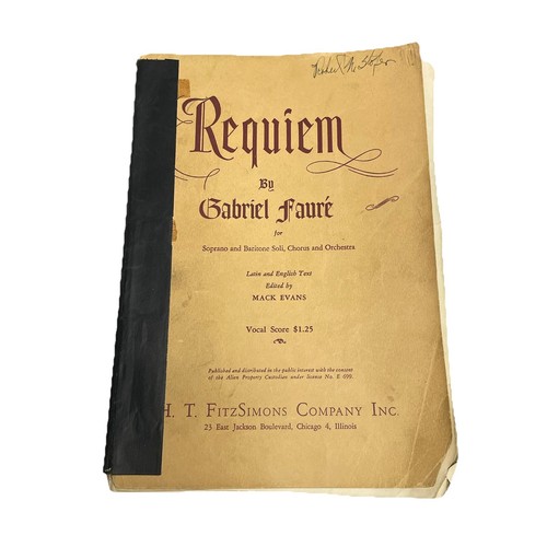 Requiem Gabriel Faure Chorus Mack Evans Vocal Score Soprano Baritone Latin Eng