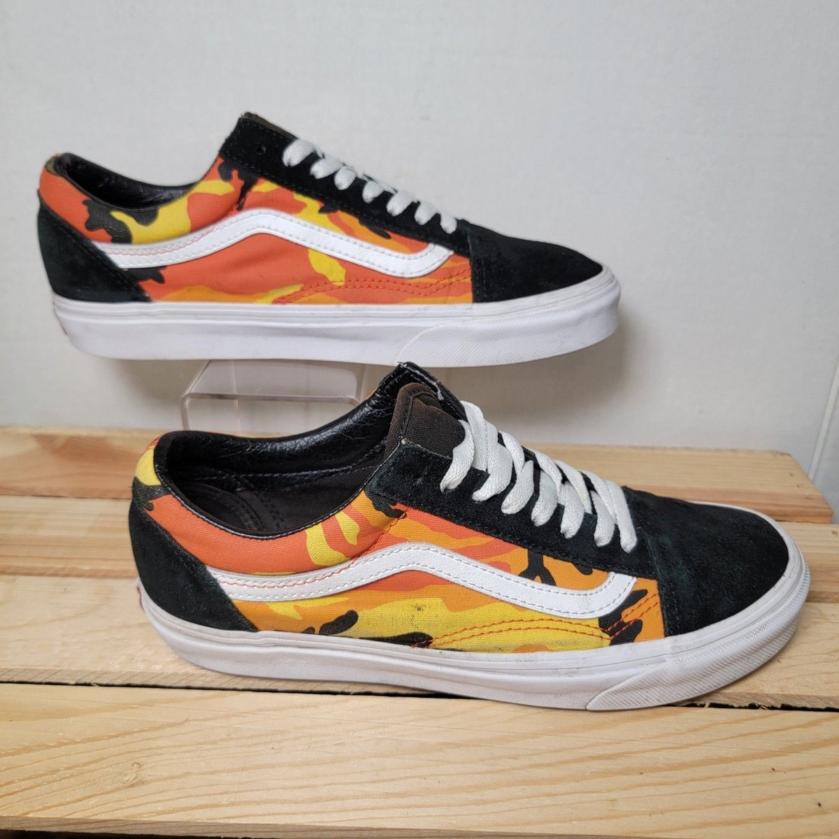 Vans Unisex Orange Camouflage Skater shoes/ Sneakers Size M8.5 W10 SKU 4855 Premium Authentic Shoe in Duck Camo Orange | Vans main image 3