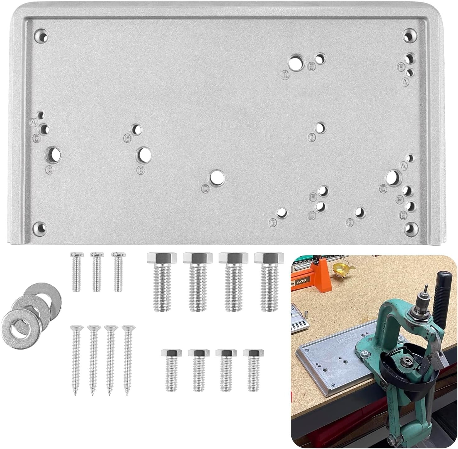 For RCBS Cast Aluminum 9282 Accessory Base Plate 3 Grey Shell Holder ...