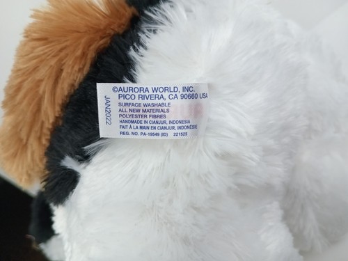 NWT Aurora Esmeralda Sitting Calico Cat 12" Plush Stuffed Animal Blue Eyes 50284 - Picture 9 of 15