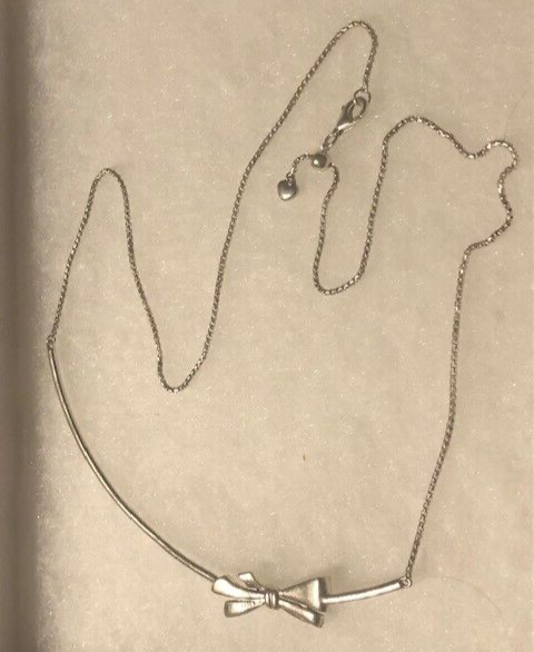 Genuine Pandora 925 Silver Brilliant Bow Collier Necklace #397233CZ ALE