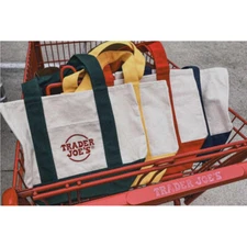 Trader Joe's Pastel Mini Canvas Collectible Tote Bags LIMITED EDITION New 4Color