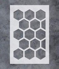 Large Hexagon Geometric Pattern Stencil Template Reusable for Wall Art, DIY Craf