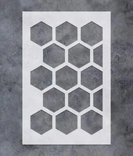 Large Hexagon Geometric Pattern Stencil Template Reusable for Wall Art, DIY Craf