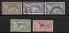 France: 1900; set Merson values 2 FR to 20 FR, used, average condition, EBFR015a