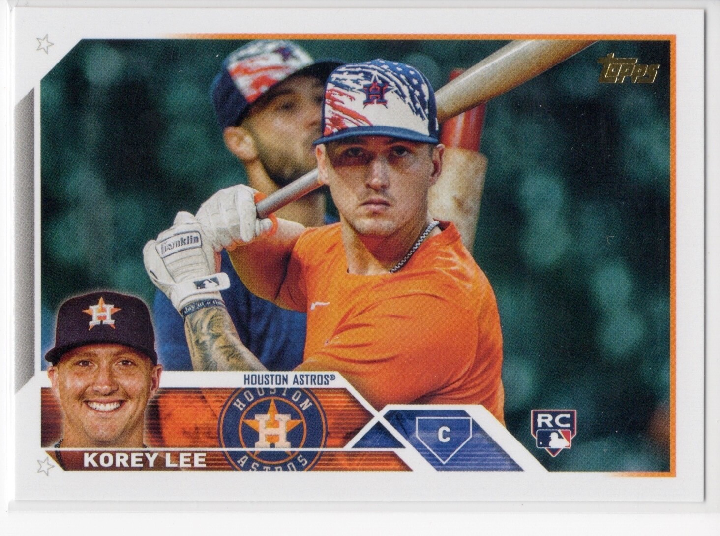 Korey Lee 2023 Topps Series 1 #90 Golden Mirror SSP Image Variation Rookie RC