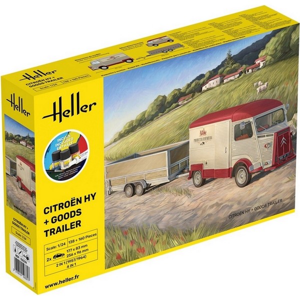 Heller 52331 Starter Kit Citroen Hy + Goods Trailer 1:24-image
