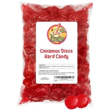 Cinnamon Discs Hard Candy - Bulk 1 Pound Individually Wrapped Red Cinnamon Disks