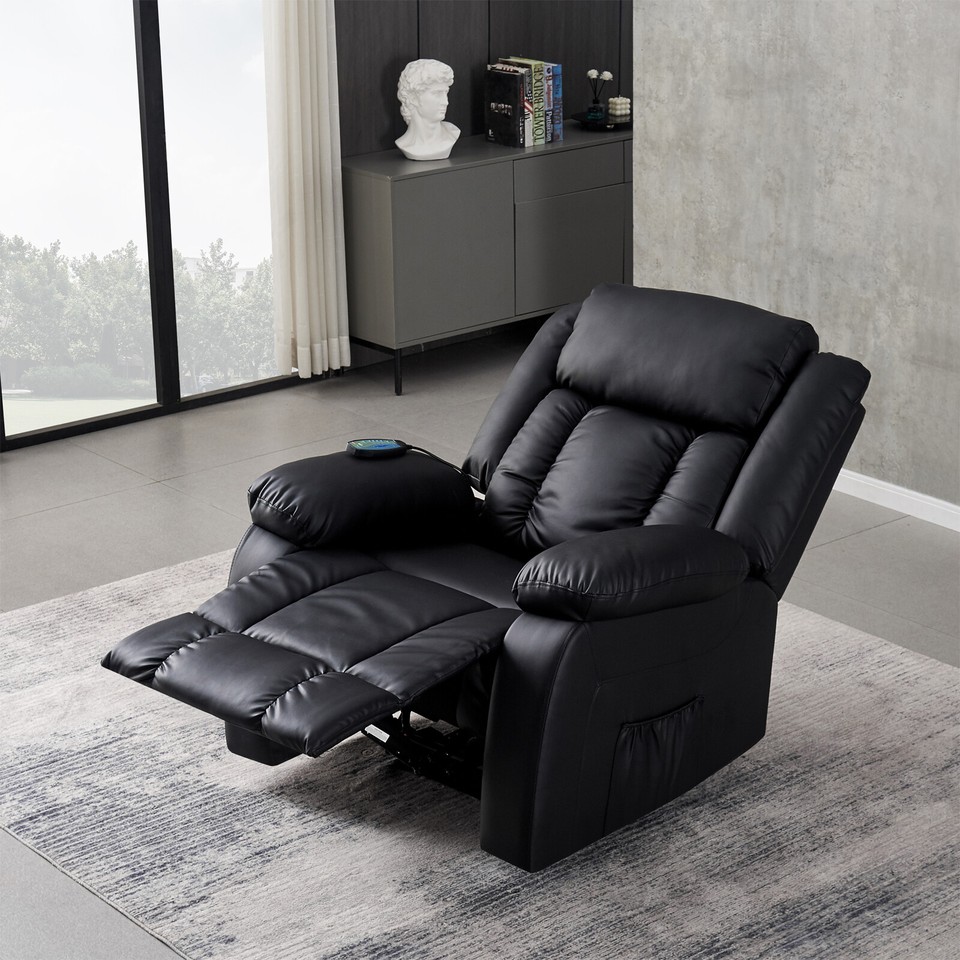 Electric Recliner Armchair 8 Point Heated Vibration Massage Sofa Arm
