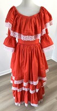 Folklorico Vintage Custom Made Mexican Traditional Dress 34  Bust READ 