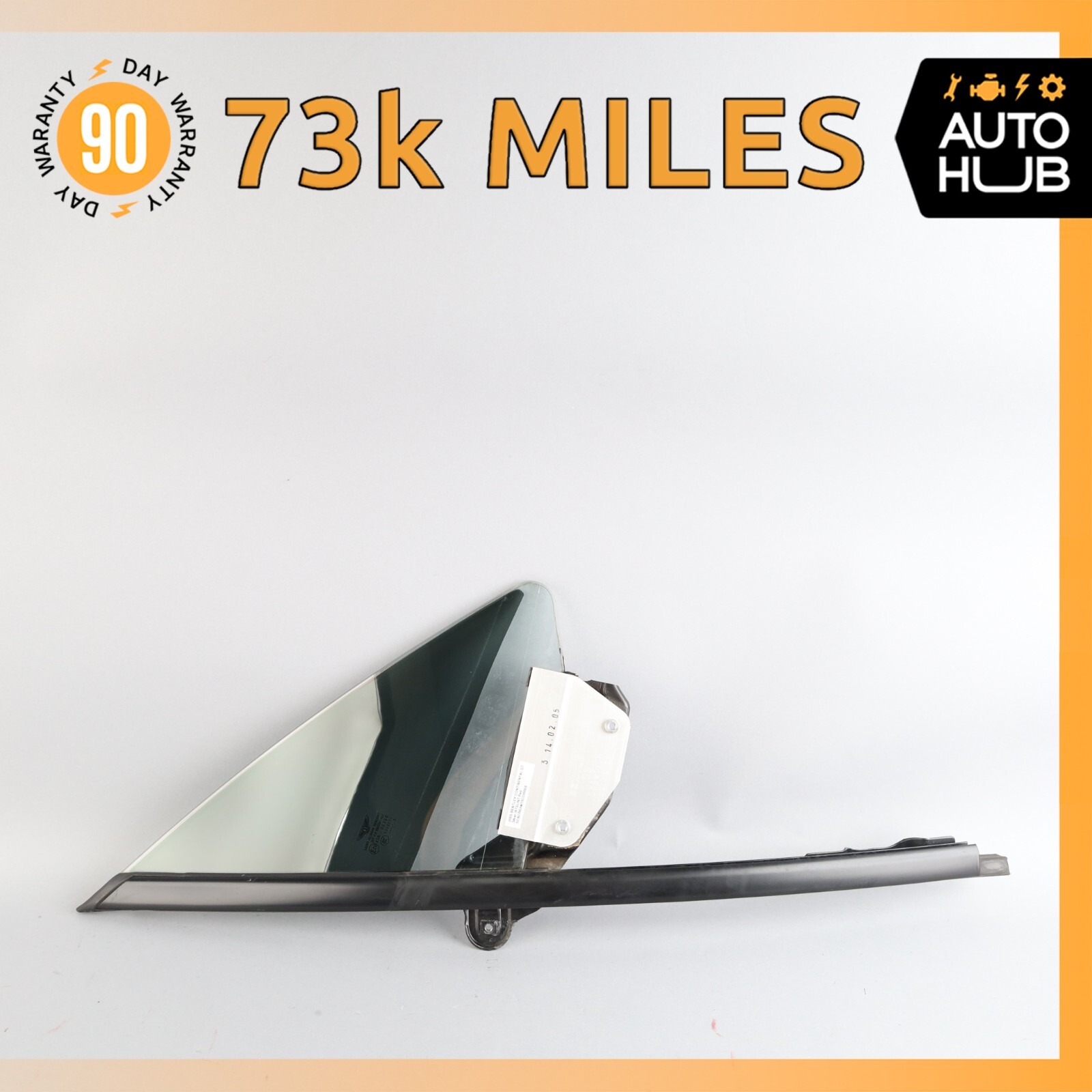 03-10 Bentley Continental GT Front Right Side Door Vent Window Glass OEM 73k