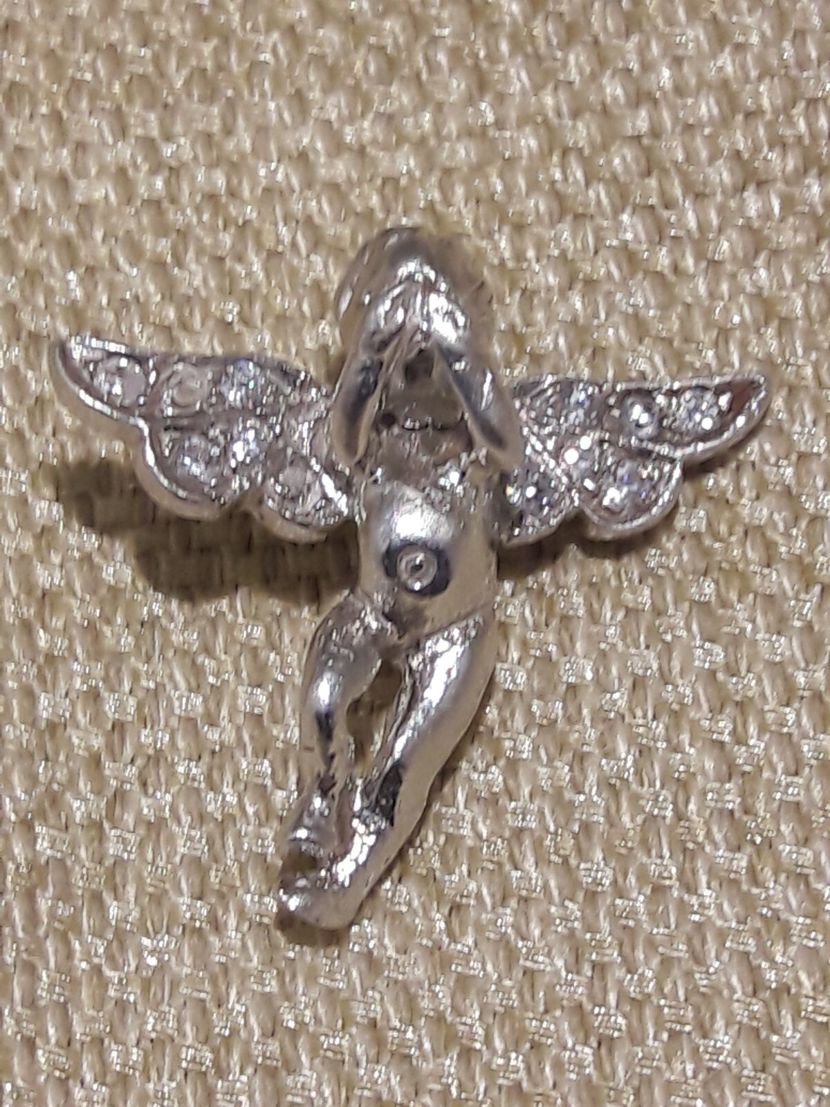 SOLID 925 Sterling Silver Angel Pendant Charm wit… - image 5