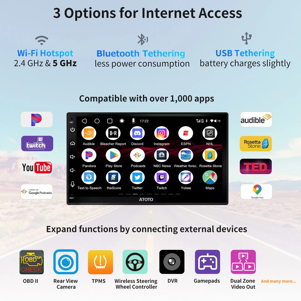 ATOTO A6 Android AI Autoradio 2 DIN 7 Pollici QLED Wireless Carplay&Android Auto - Immagine 4 di 4