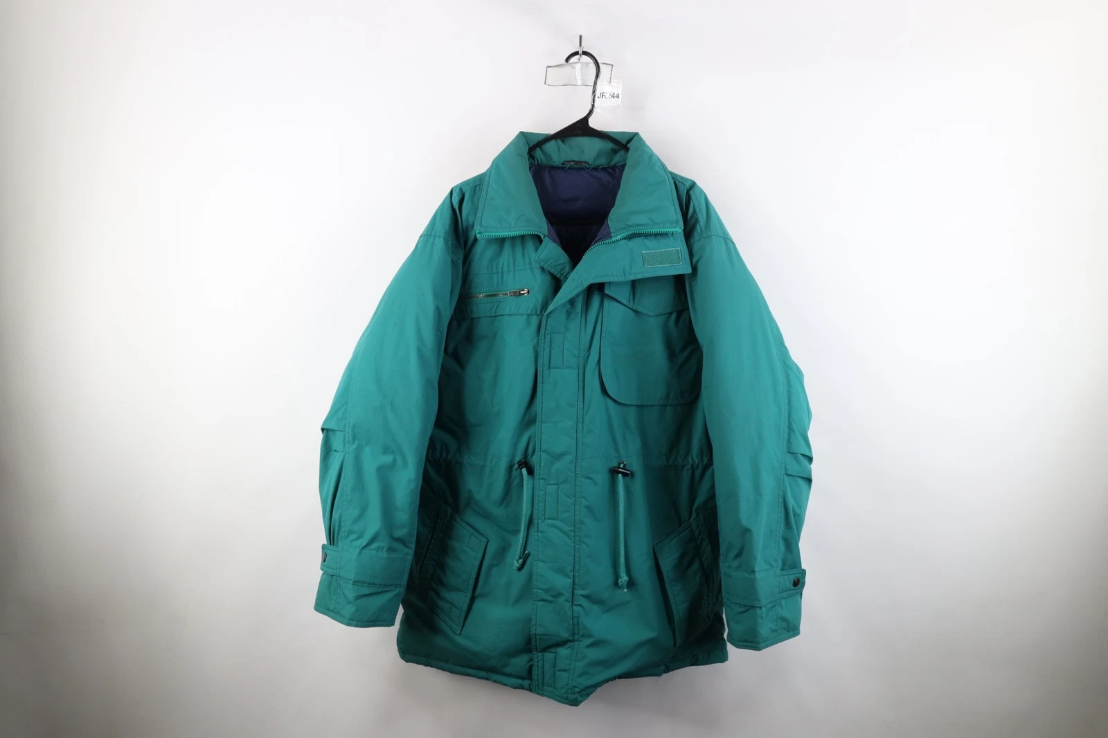 Vtg 90s Streetwear Mens XL Distressed Duck Down Insulated Puffer Jacket Green