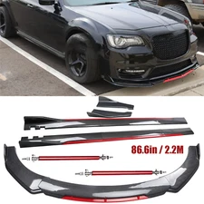 Front Bumper Lip Spoiler Body Kit Carbon Fiber For Chrysler 300 SRT Extension