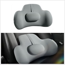 Car Office Chair Cushion Memory Foam Back Support Lumbar Pillow Pain Relief Gray