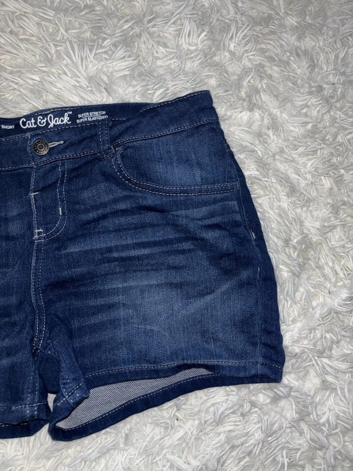 Cat & Jack Girls Sz. 18 “ Short” Super Stretch Jean Shorts. Exc. Cond  - Image 3 of 4