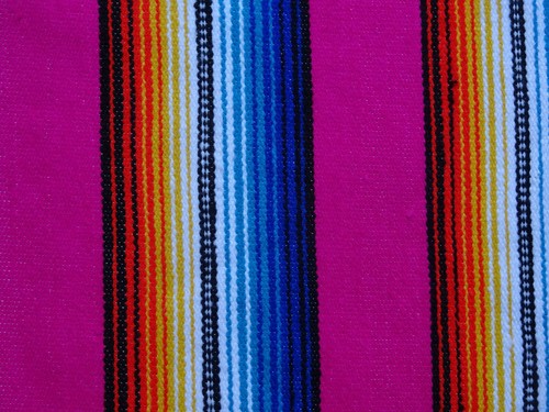 Serape Placemat ONWS19-Pink Southwestern Southwest Mexican Style Fringed Set 6 - Picture 3 of 3