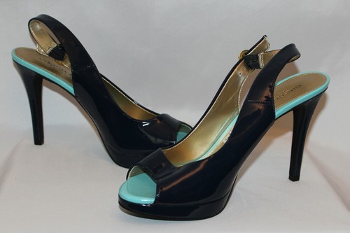 Christian Siriano For Payless Blue Sling Back Heels Peep Toe Aqua Soles NWOB 9.5