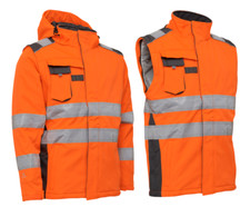 Elka Hi Vis Xtreme Giacca Softshell Inverno Foderata Termica Maniche Staccabili Cappotto