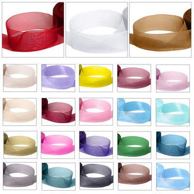 Organza Band Gewebte Kante - 20 Meter - 6mm 10mm 15mm 25mm 38mm - Sheer Chiffon