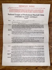 1946 CUBS Player's Contract SIGNED: Al Glossop (D.1991) +Ford Frick (HOF)