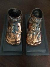 Bronze Baby Shoes Book Ends