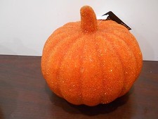 NEW Glitter Sparkly Foam Orange 5" tall Pumpkin HOME DECOR HALLOWEEN