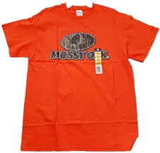 Mossy Oak Graphic T-Shirt Tee Men's Large Orange Solid Outdoor New With Tags NWT