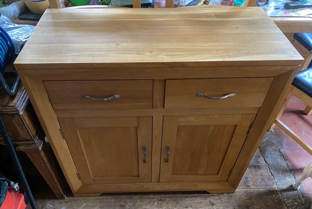 Solid Oak furniture Land Sideboard Bevel Range / Oak cupboard eBay