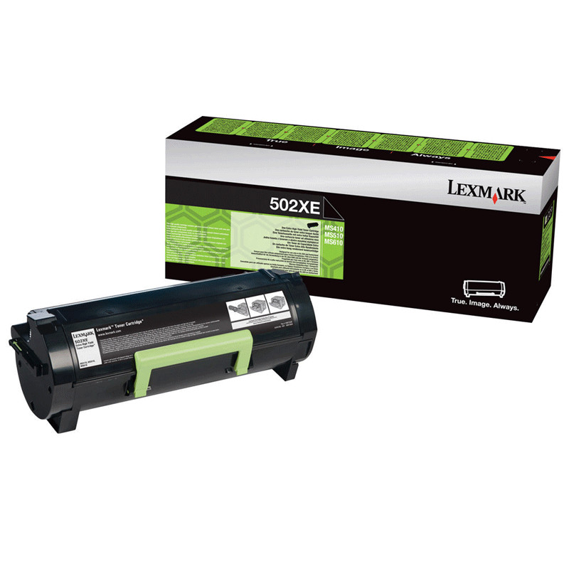 Тонер Lexmark 502XE schwarz, в количестве 10.000 штук, соответствует стандарту ISO/IEC 19752