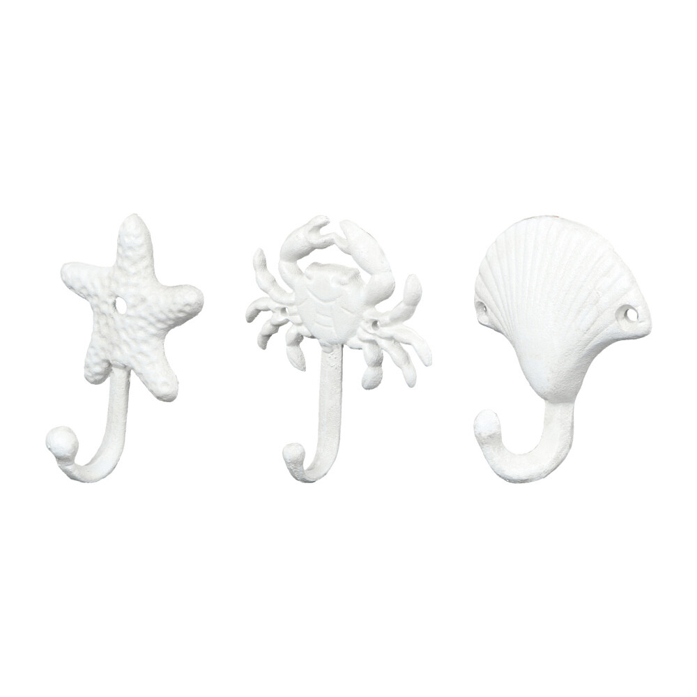 3 Pcs Ocean Hooks for Wall Seashell Cool Large Bearing Capacity Closet