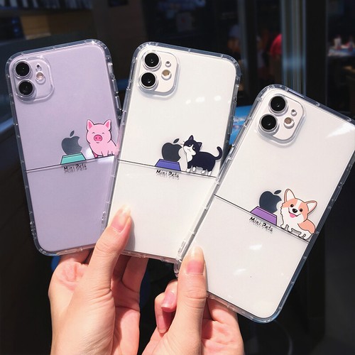 For Iphone 12 11 Pro Xr X Max Se 7 8 Cute Pet Dog Cat Pig Case Clear Slim Cover Ebay