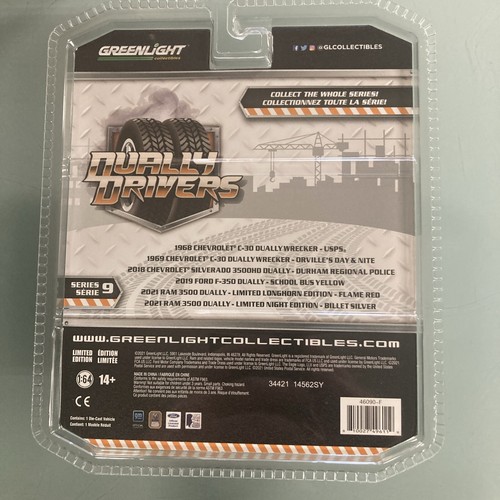 1/64 Greenlight 2021 Ram 3500 Dually Limited Night Edition Billet Sliver - Picture 2 of 2