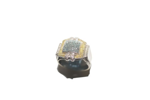 Mens white gold diamond ring