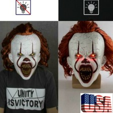 LED Eye Pennywise Mask It Chapter Two 2 Cosplay Scary Halloween Joker Mask Props