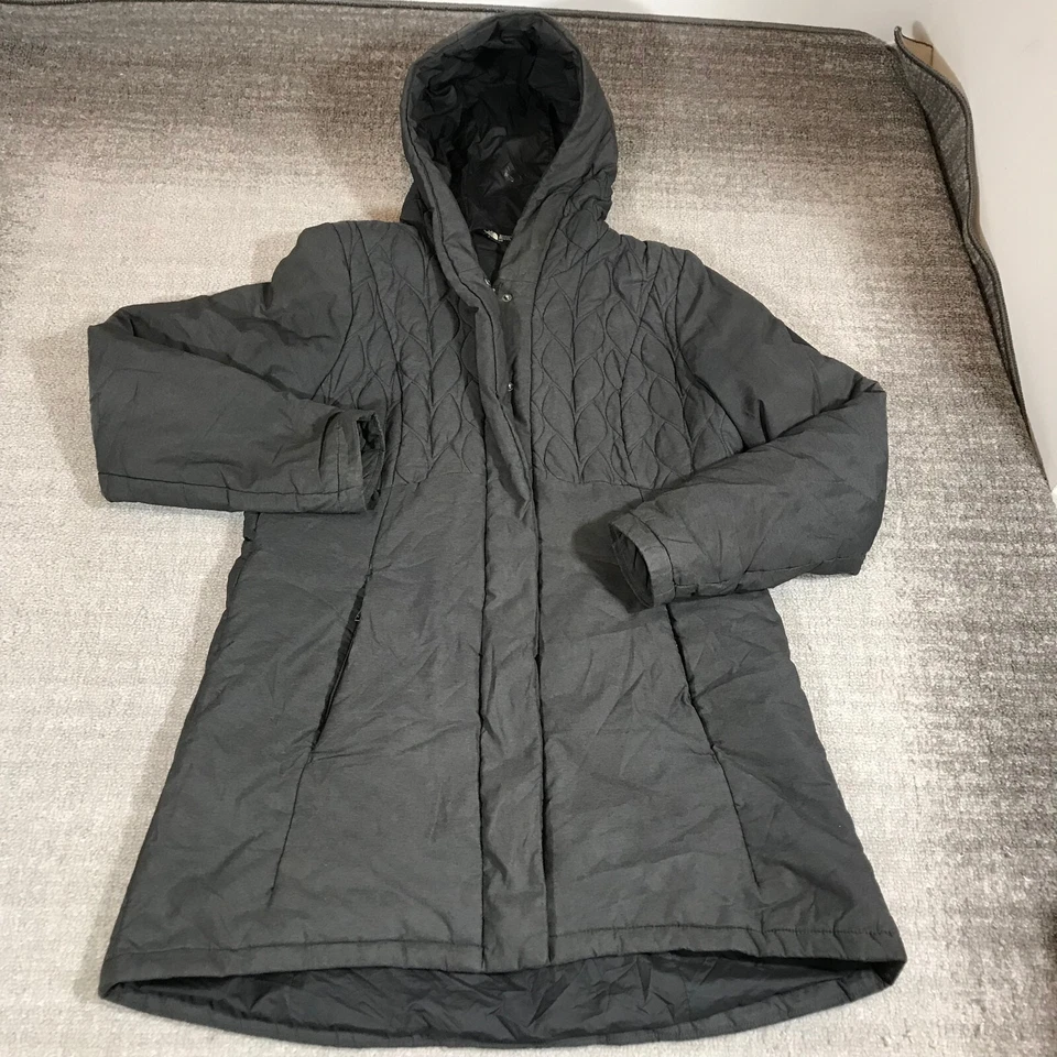 Chaqueta North Face Mujer Pequeña Cremallera Completa Parka Gris Sudadera con Capucha Abrigo Informal Damas Foto 3 de 4