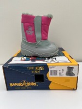 Kamik Kids Toddler Snow Boots Girls Size 5 Pink and Gray EUC Original Box