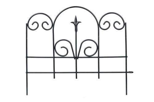 Panacea 89382 Garden Edge With Finial, 16" H x 18" W, Black