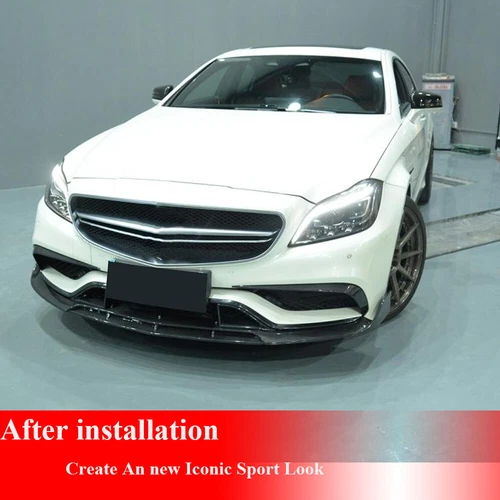 REAL CARBON for Mercedes Benz W218 CLS63 Front Bumper Splitter Canard Fins - Picture 6 of 12
