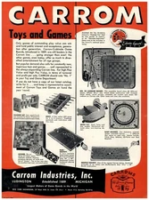 1954 PAPER AD Carrom Board Games Nok Hockey Dart Board 