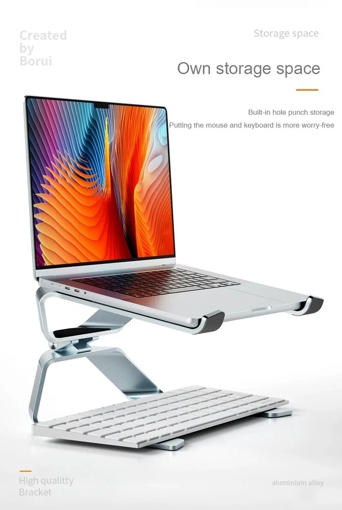 Adjustable Aluminum Laptop Stand for Notebooks & Tablets Up to 17.3 Inches