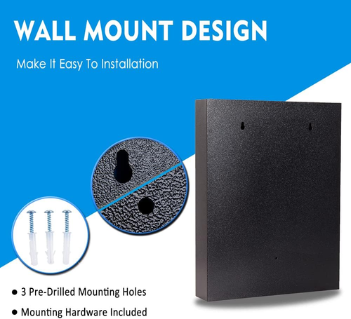 Key Box Wall Mount 120 Position Metal Valet Key Cabinet Lock Box with Key Tags, - Picture 5 of 6