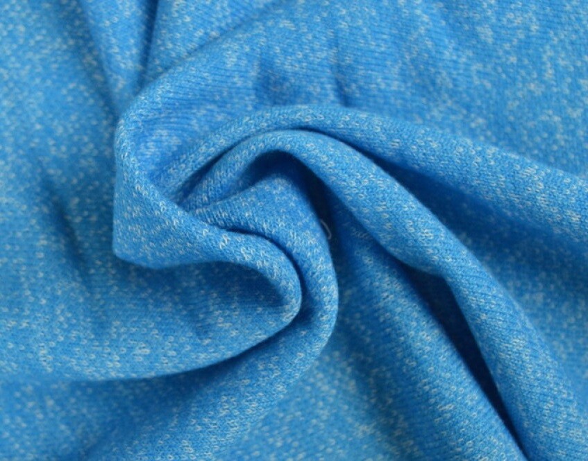 Meterware, ab 0,5 m: Viskose Strickstoff, türkis-meliert, 165 cm