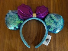 Ariel Sequin Minnie Mouse Ear Headband, Disney Parks - New Without Tags
