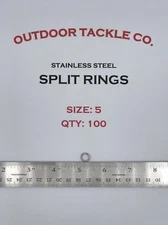 SIZE #5 Split Rings 100 Count Pack Stainless Steel USA MADE Fishing Tackle