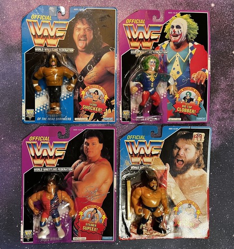 WWF WWE HASBRO DOINK THE CLOWN SAMU HEAD SHRINKERS, SCOTT STEINER JIM DUGGAN LOT