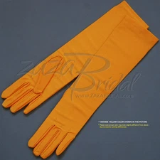 4-Way Stretch Matte Finish Satin Dress Gloves Below-The-Elbow Length 8BL