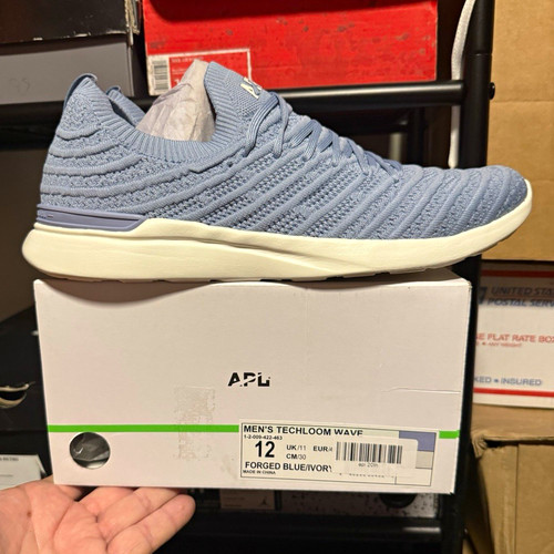 APL TechLoom Wave Forged Blue/Ivory Solid Lace Up Low Top Men's Sneakers